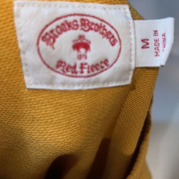 BROOKS BROTHERS RED FLEECE Goldenrod Yellow Cotton Blend Crewneck Sweater-M - Picture 8 of 9